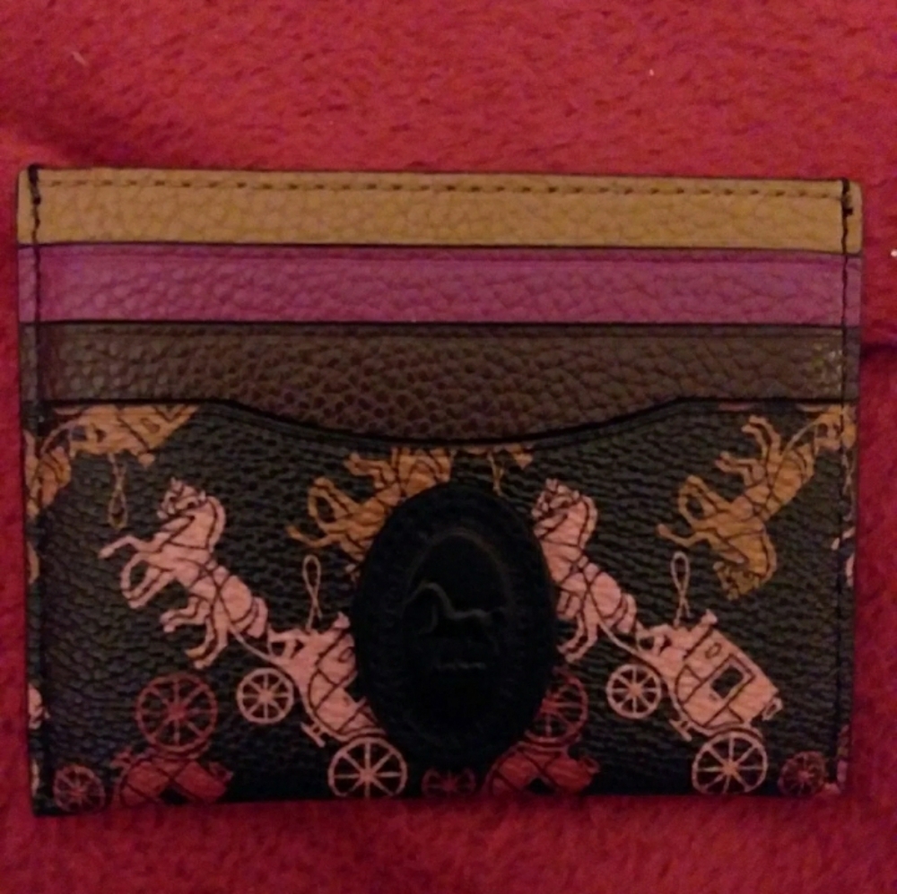 Coach cardholder Horse and carriage print